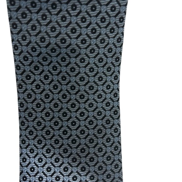 Byron Exclusive 100% Silk Necktie Multicolor Geometric Woven Striped Tie - Picture 3 of 6